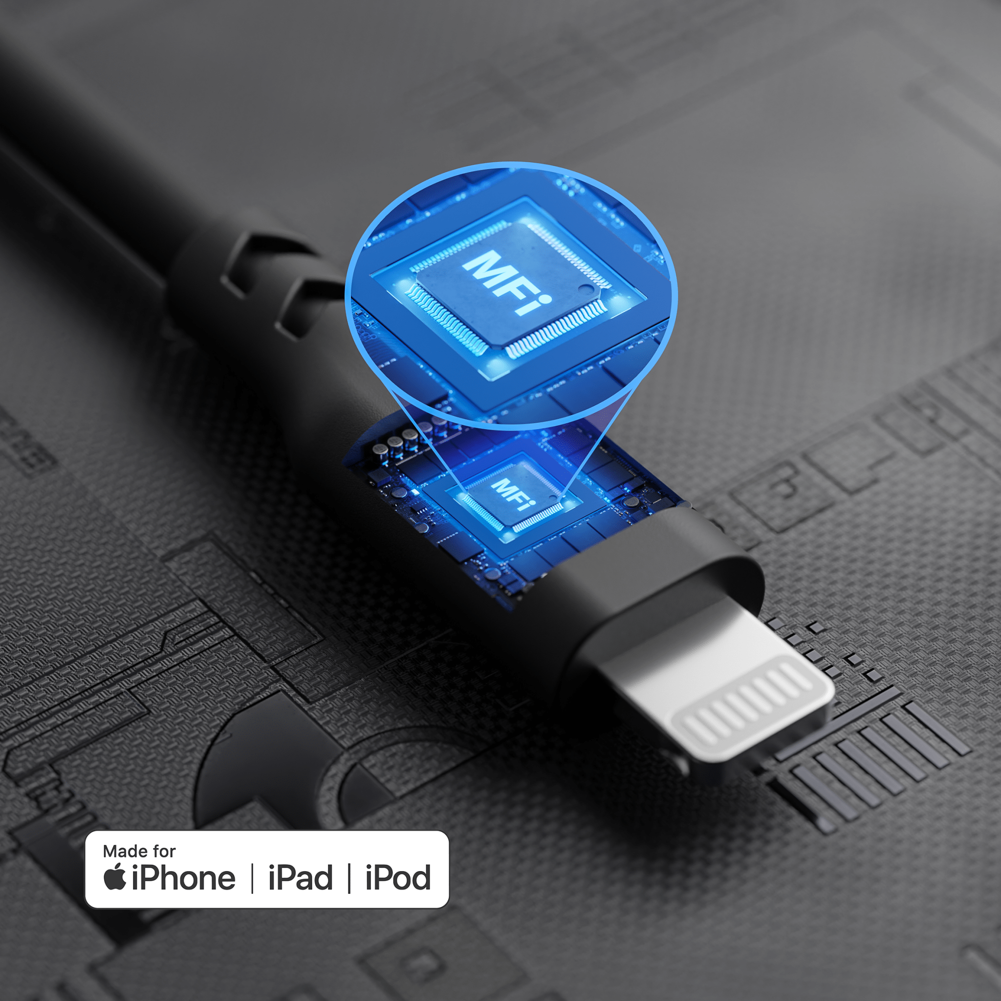 Silicone Lightning Charging Cable 60W for iPhone, iPad - InfinaCore®