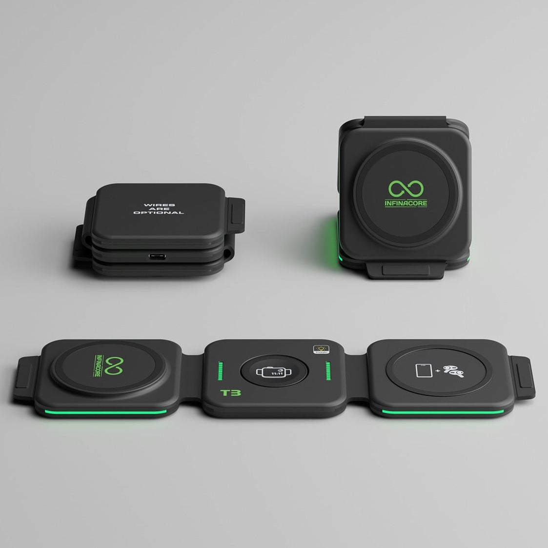 T-35 Under Counter Wireless Charger | Peel & Stick Installation | 1.5 Inch Range Qi Charging